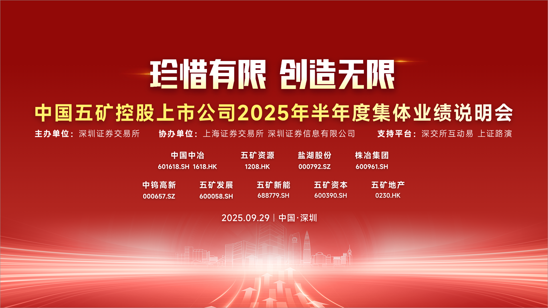 珍惜有限 创造无限 ——中国五矿控股上市公司2025年半年度集体业绩说明会