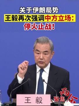 关于伊朗局势 王毅再次强调中方立场： 停火止战！